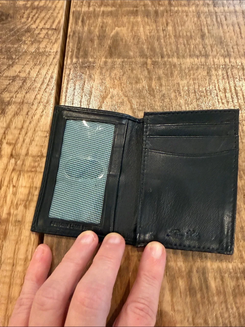 Classic Black Leather Bi-Fold Wallet - Men Accessories